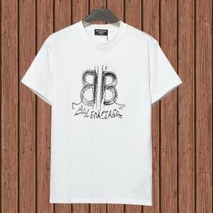 Classic Men's Balenciaga Short Sleeve White